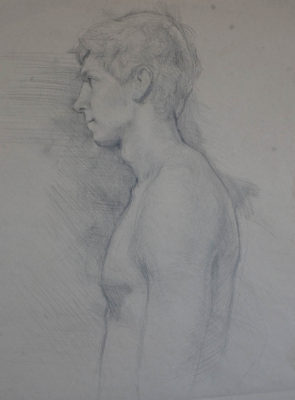 Petr Mucha - portrét v kresbě - Portrét mladého muže - 2016 - 80 x 90cm - tužka na papíře