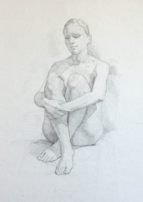 Petr Mucha - figurální studie - Sedící dívka