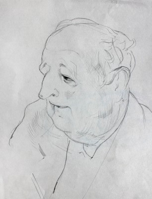 Petr Mucha - study drawing - Boldhead Man - 2011 - 20x25cm - pen on paper