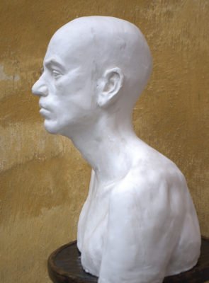 Petr Mucha - study plastic - Portrait of a Young Man - 2012 - 50 x 40 x 35cm - plaster - left profile