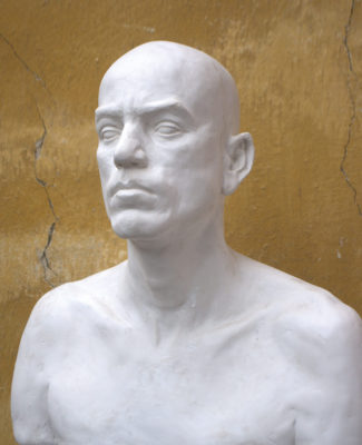 Petr Mucha - study plastic - Portrait of a Young Man - 2012 - 50 x 40 x 35cm - plaster - left semi profile