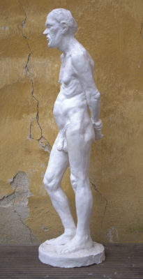 Petr Mucha - study plastic - Václav - 2011 - 30 x 30 x 80cm - plaster - left profile