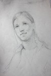 Petr Mucha - studie v kresbě - Portrét sestry - 2012 - 35x45 cm - tužka na papíře