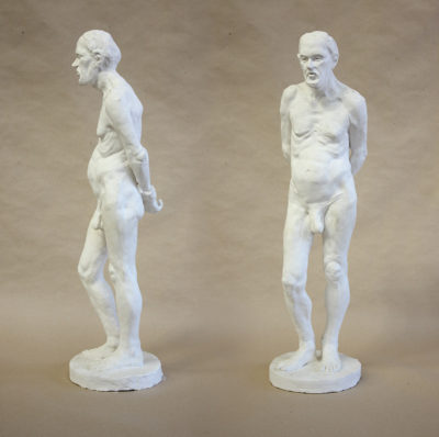 Petr Mucha - study plastic - Václav - 2011 - 30 x 30 x 80cm - plaster - left profile and front left semi profile