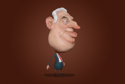 Petr Mucha caricature Zeman 3D